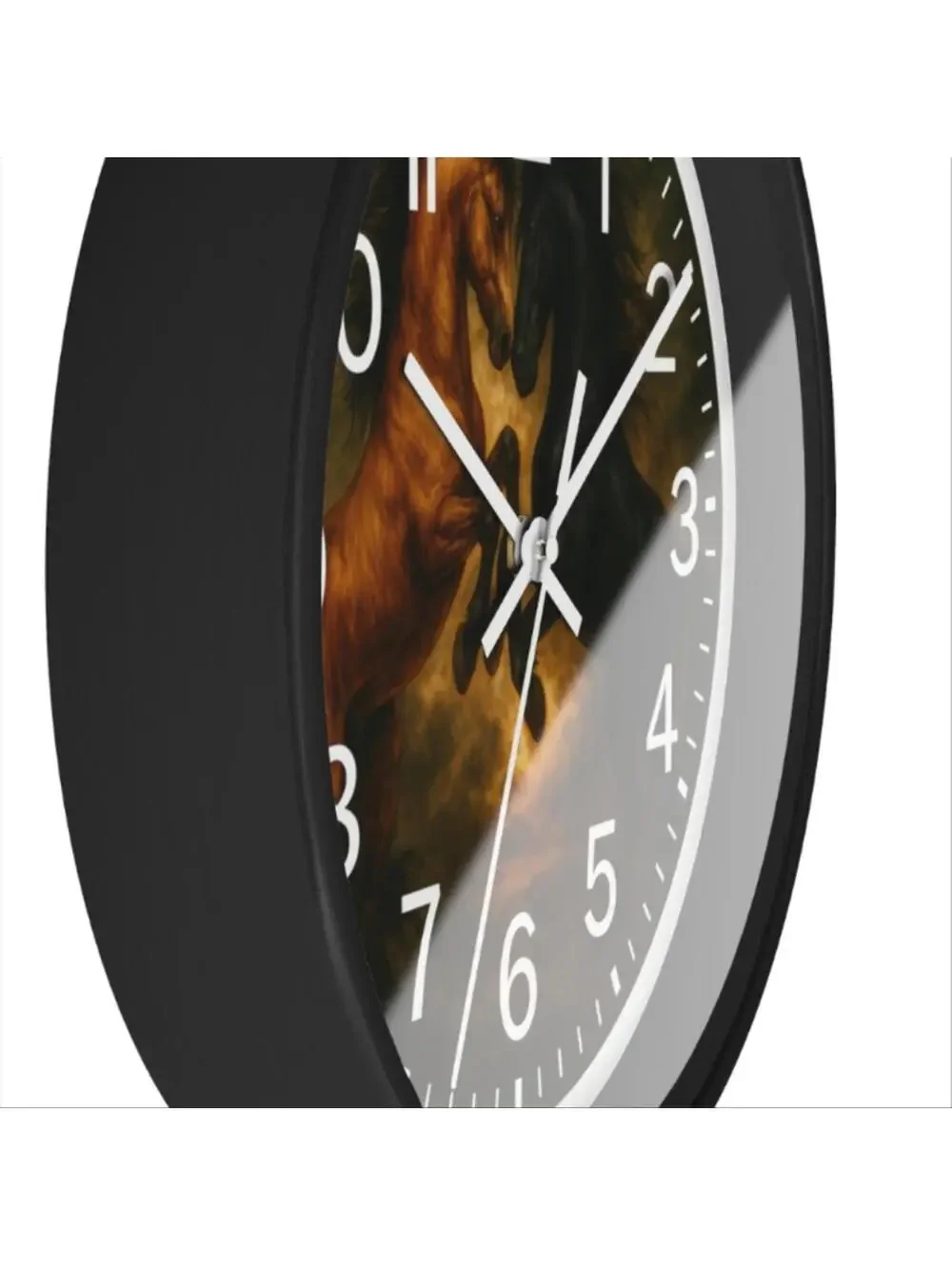 Horse's Horse Black Stallion Glow In The Dark Wall Clock New!